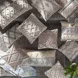 Rippey Black & White Textured Diamond Throw Pillow