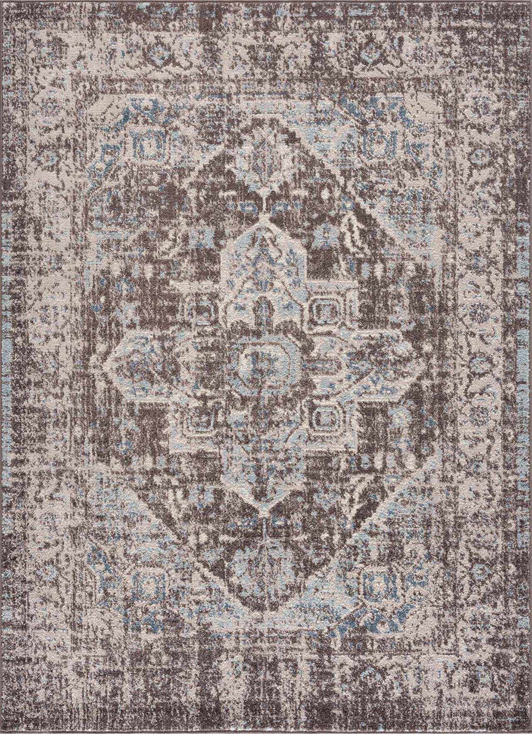 Peeta Dark Brown Medallion Area Rug