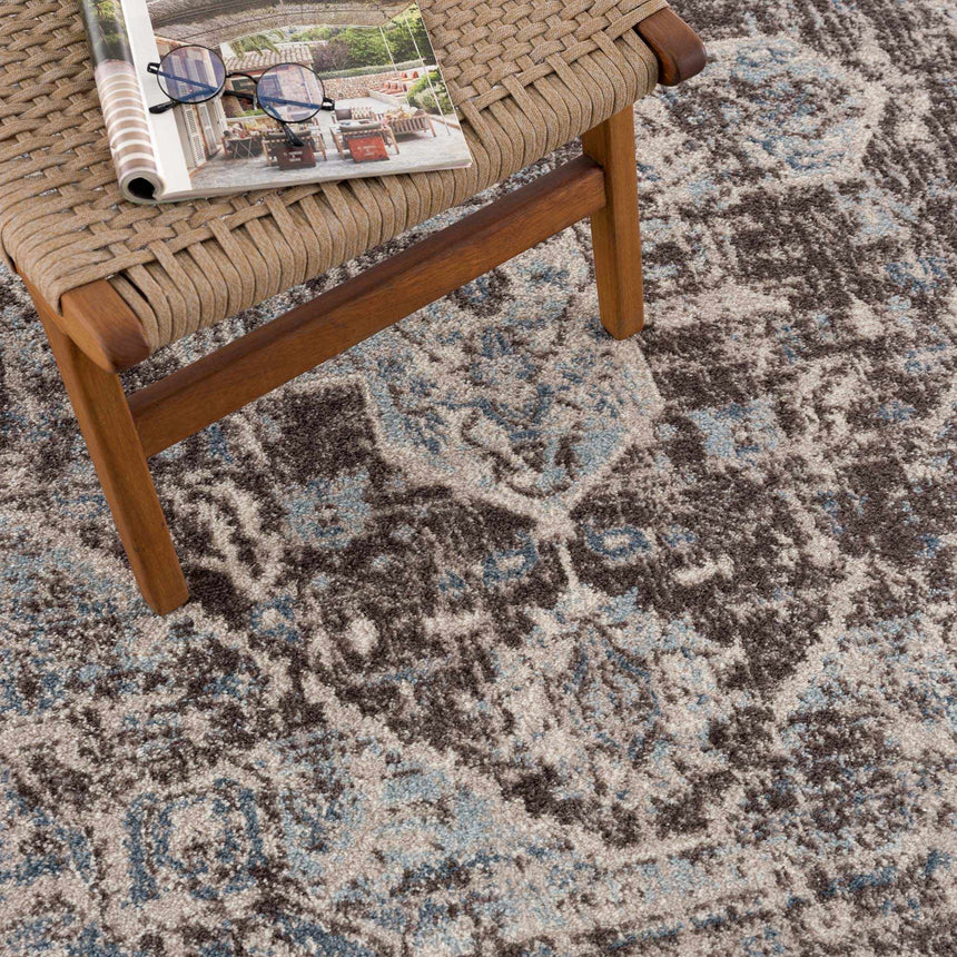 Peeta Dark Brown Medallion Area Rug