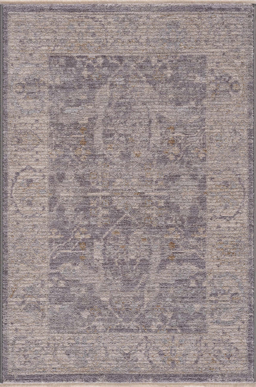 Close-up of the Binx Thick Luxe Statement Rug. Machine woven polyester rug in brown, charcoal, sage, gray, and teal. Design-Rectangle-23