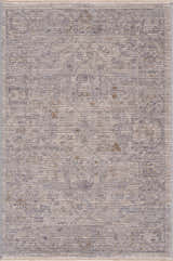 Close-up of Ayarn Thick Luxe Statement Rug. Transitional style rug in brown, charcoal, and gray with a subtle pattern. Design-Rectangle-23