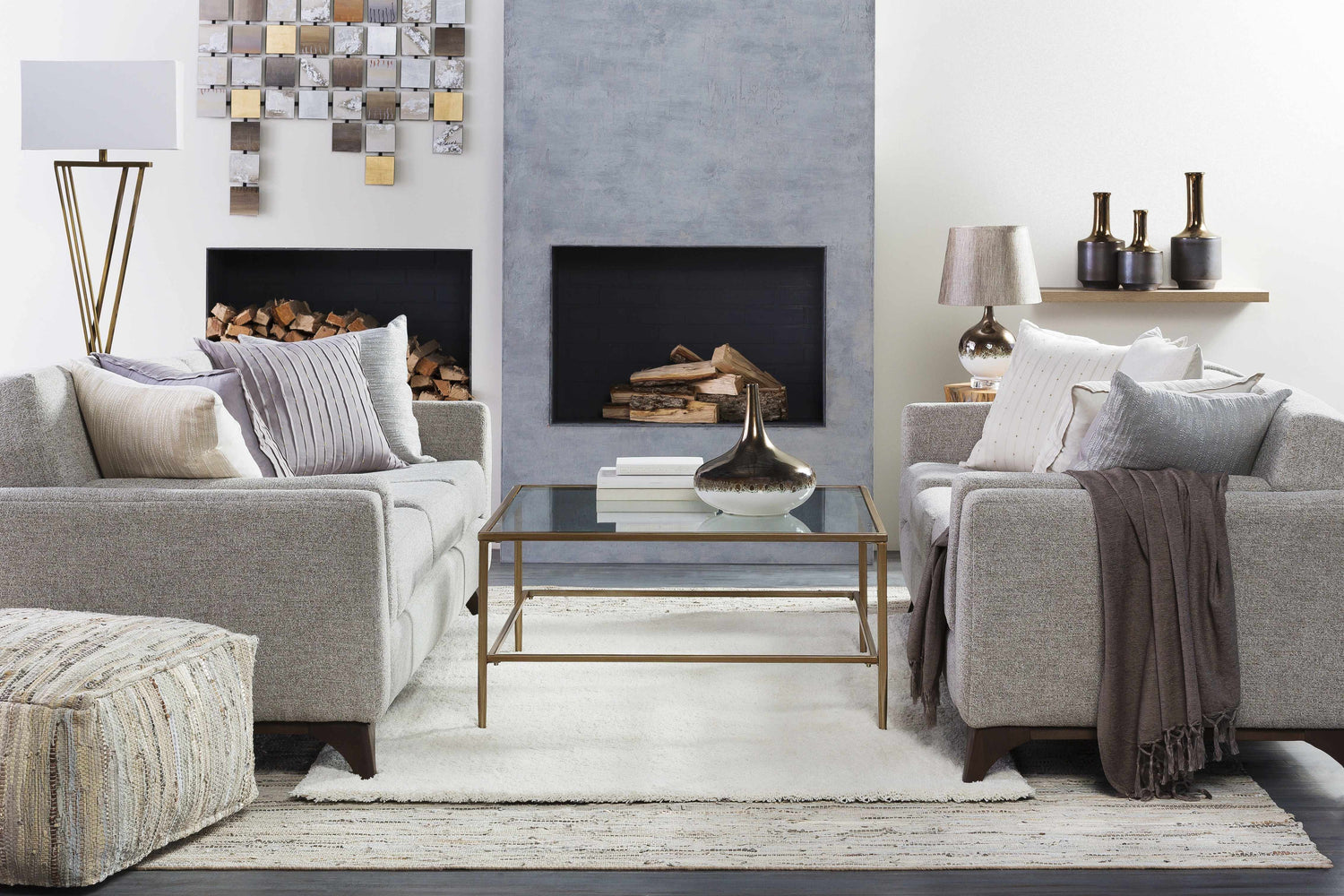 Springhill Light Gray Square Throw Pillow - Clearance