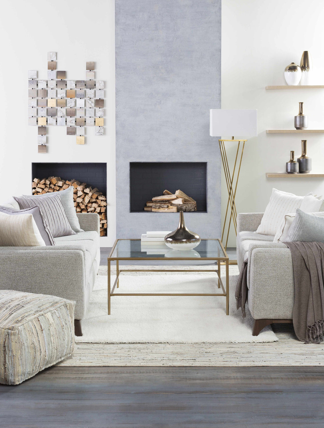 Springhill Light Gray Square Throw Pillow - Clearance
