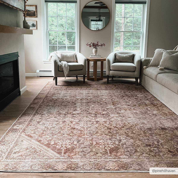 Argao Brown&Mustard Washable Area Rug - Clearance