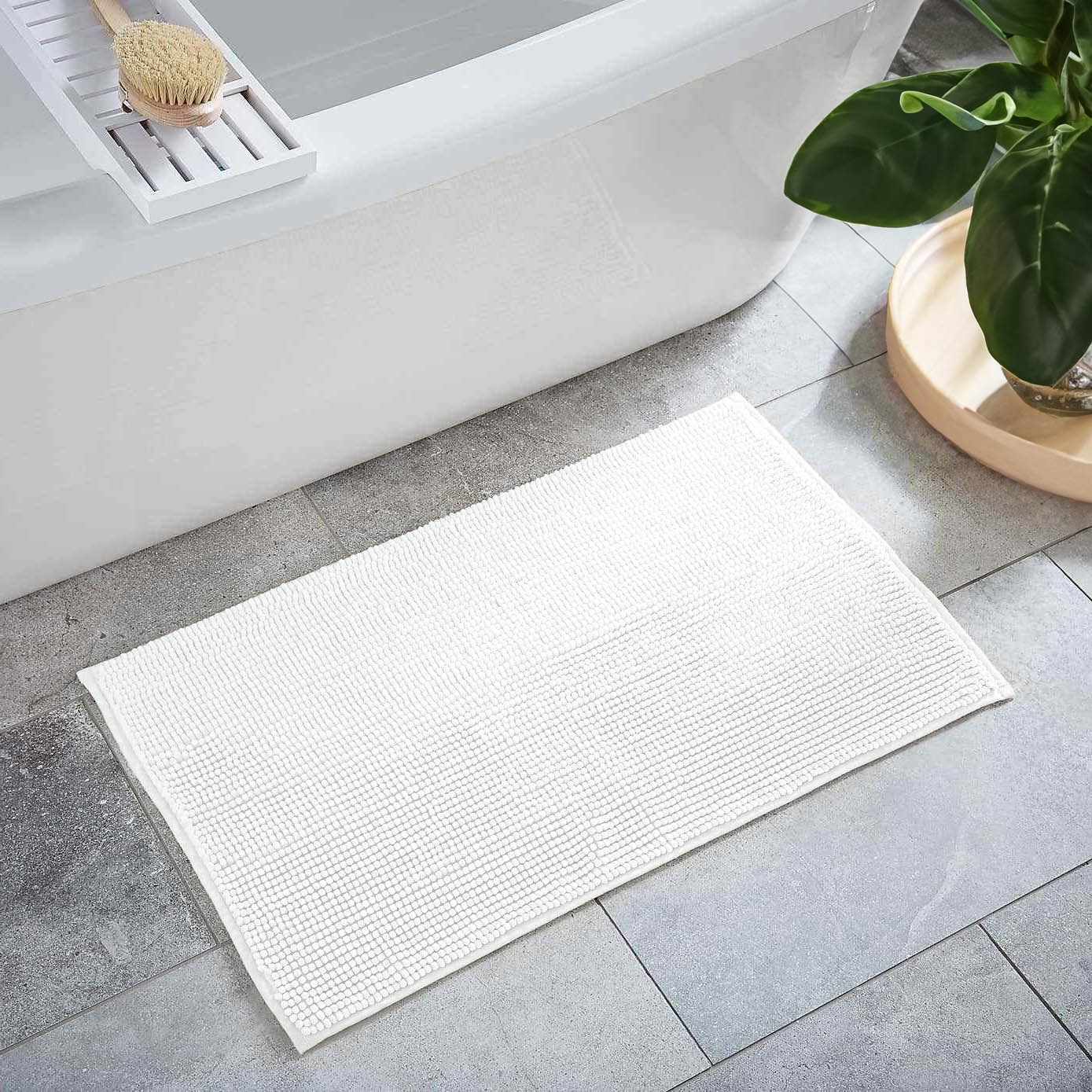Washable Bath Mat, White Bath Mat