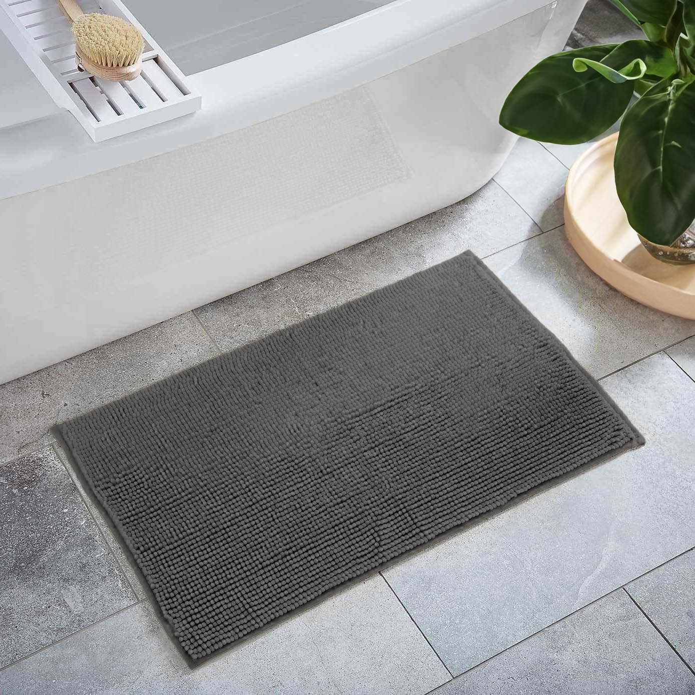 Washable Bath Mat, Dark Gray