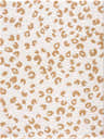 Close-up of the Altin Area Rug. White shag rug with a yellow animal print pattern. Contemporary style. Design-Rectangle-5373
