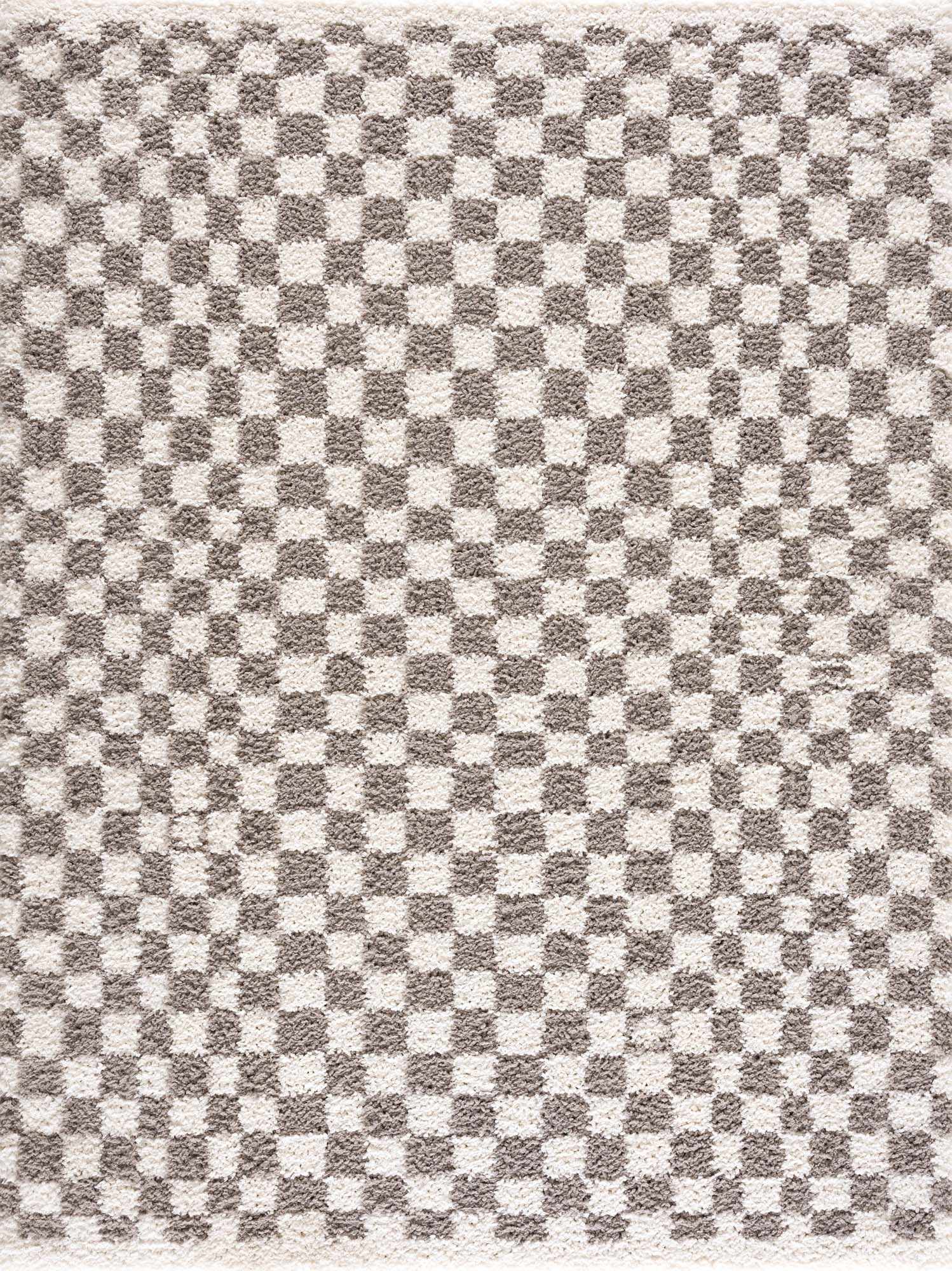 Hauteloom Kieu Taupe Checkered Area Rug - 7'10 x 10' Rectangle