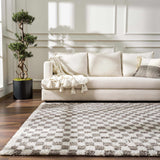 Kieu Taupe Checkered Plush Rug