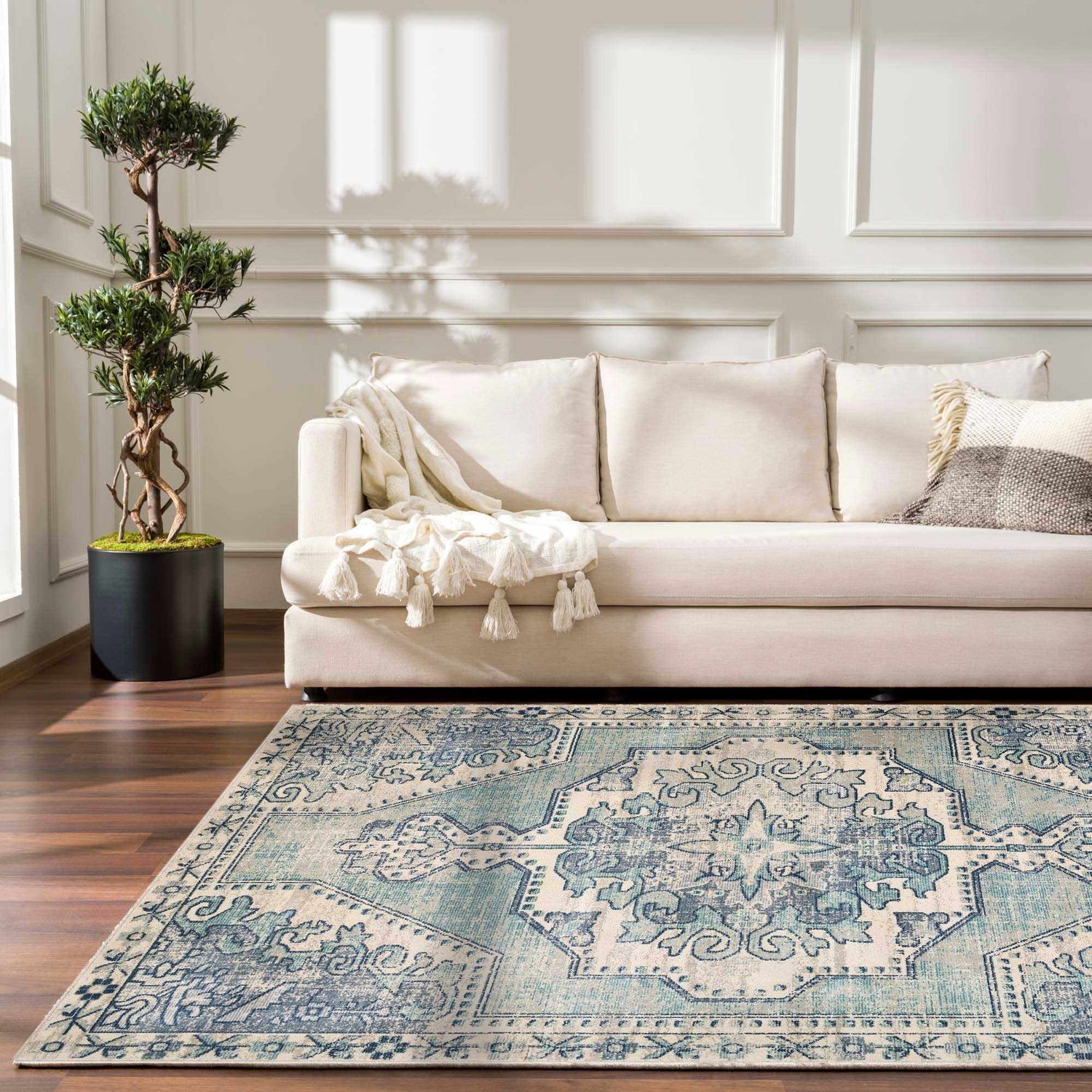 Kenmare Blue Medallion Rug - Clearance