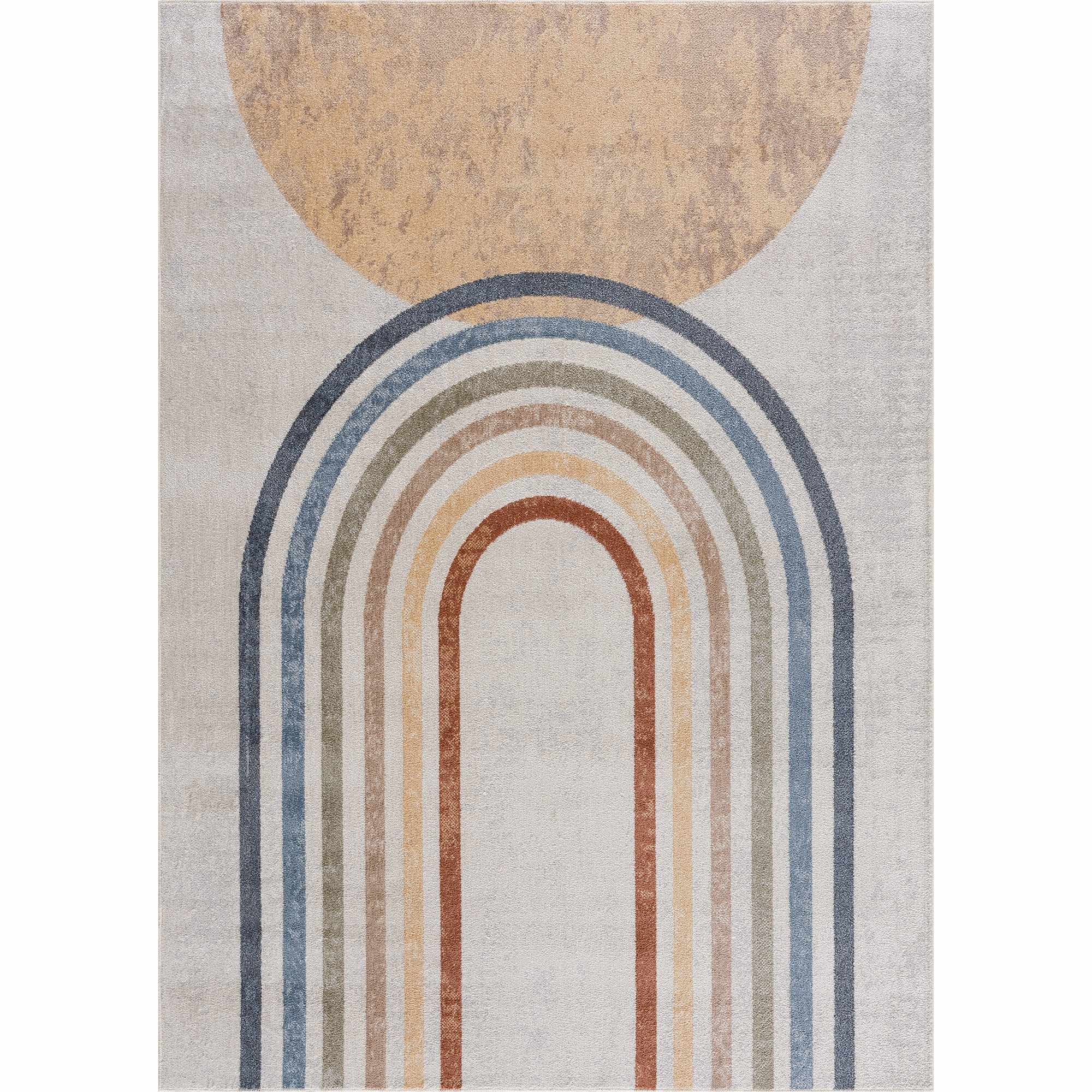 Ellyza Area Rug with Non-Slip Backing Wrought Studio Rug Size: Square 5