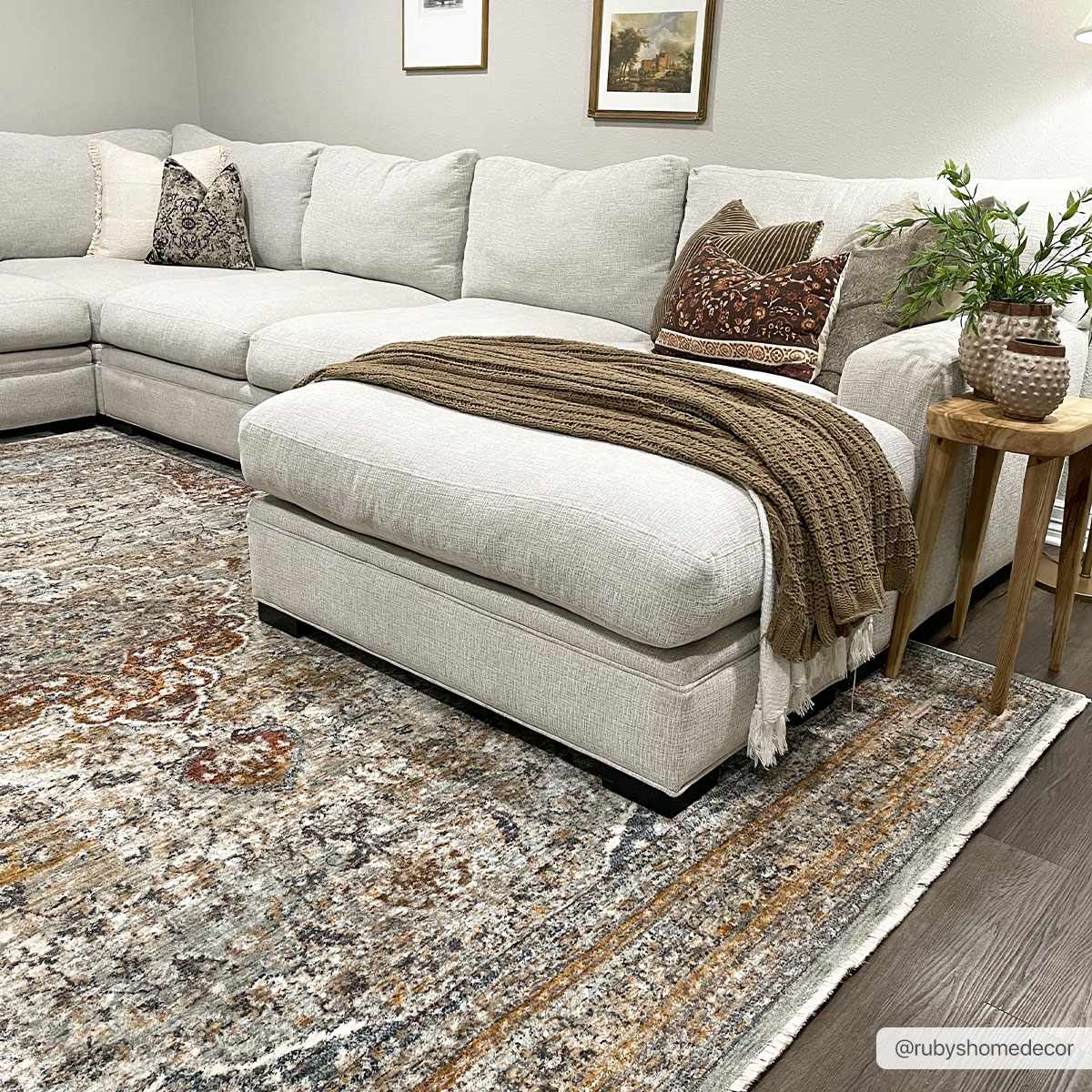 Reverse side of Baon Area Rug - Clearance, focusing on underside structure and material.Traditional Area Rug Backing  