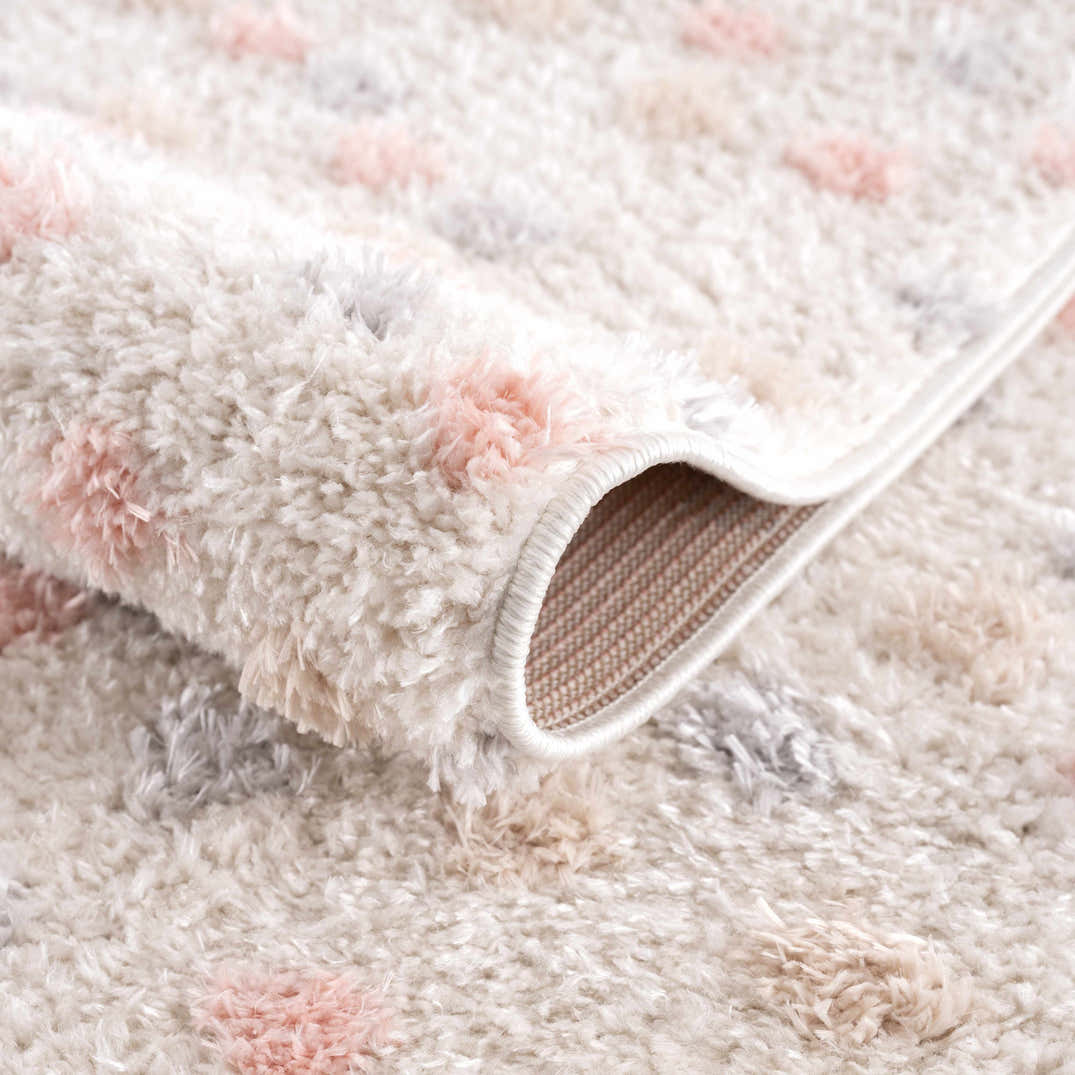Cansu Pink & Cream Dotted Area Rug – Boutique Rugs