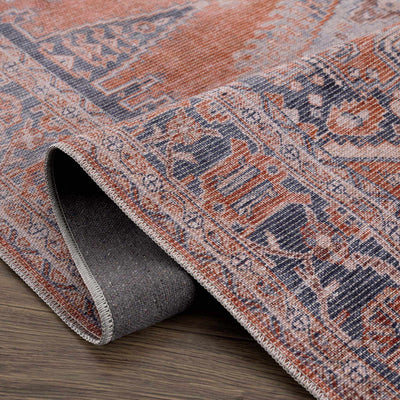 Taber Burnt Orange Washable Rug