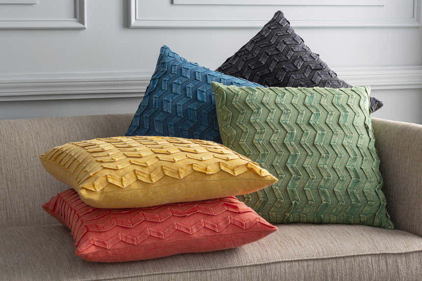 Eutaw Saffron Square Throw Pillow - Clearance