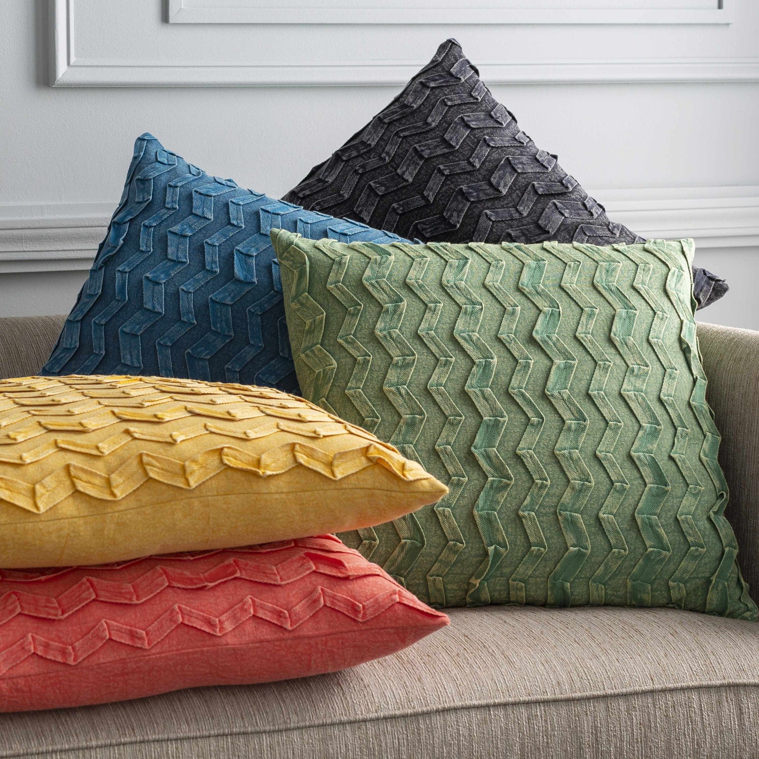 Eutaw Saffron Square Throw Pillow - Clearance