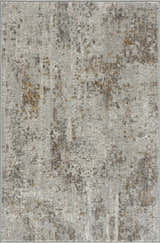 Close-up of the Windale Textured Luxe Area Rug. Abstract design in shades of gray, brown, and off-white. Polyester material. Design-Rectangle-23