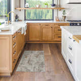 Light and airy kitchen with wood cabinets and Windale Textured Luxe Area Rug in gray and brown tones. Roomscene-Rectangle
