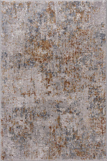 Close-up of the Rocklea Textured Luxe Area Rug. Contemporary design with blue, brick red, brown, and gray tones. Design-Rectangle-23