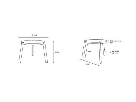Priargunsk Walnut Metal Round End Table