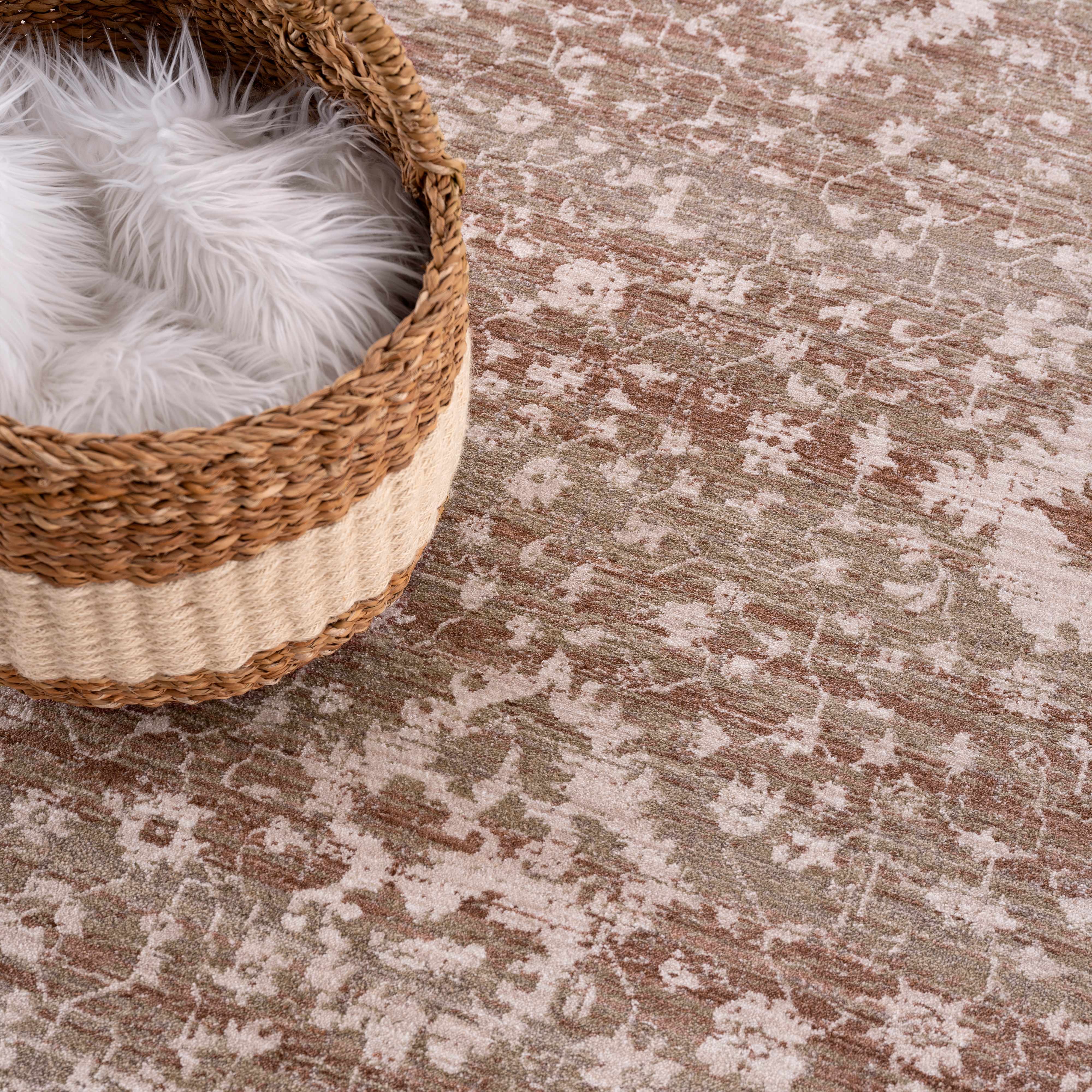 Detailed look at the pile on Kaongkod Area Rug - Clearance, showcasing its softness and plushness. Traditional Area Rug Backing  