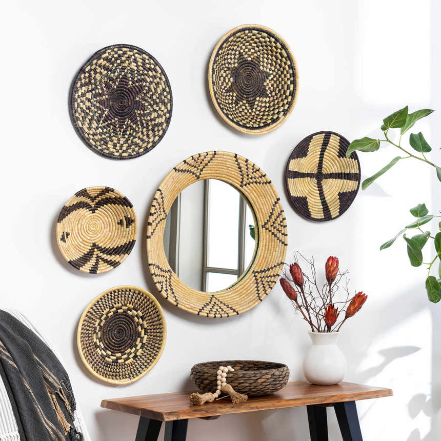 Ipilan Moonj Grass Starburst Round Mirror - Clearance