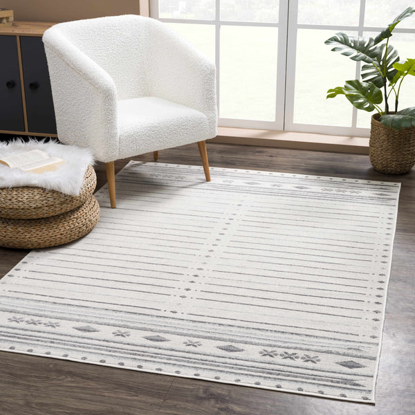 Aztec Pinstripe Ivory Rug TGS-2325 - Limited Edition