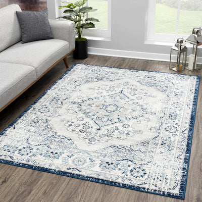 KMRSH-4604 Blue Medallion 5x7 Area Rug - Clearance