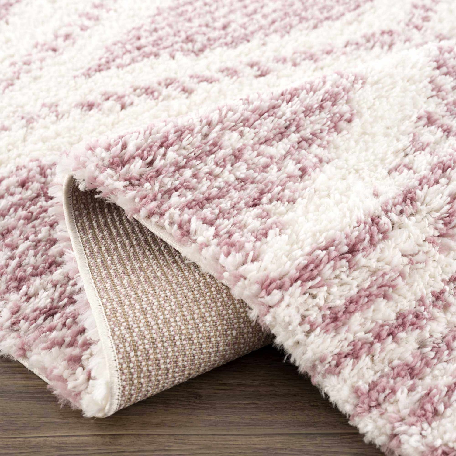 Trunding Plush Area Rug in Pink - Promo