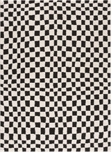 Lajos Black & White Checkered Plush Rug