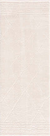 Close-up of the ivory Keone Area Rug featuring a subtle diamond pattern and textured design. Design-Runner-2773