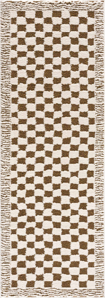 Leryn Brown&White Checkered Rug