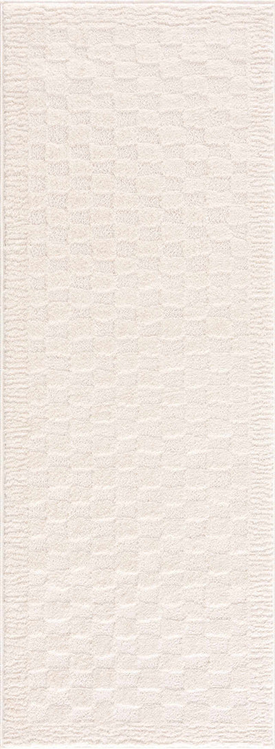 Leryn Ivory Checkered Area Rug