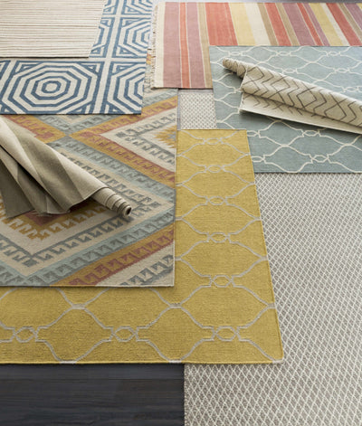 Baconton Blue/Beige Trellis Wool Rug - Clearance