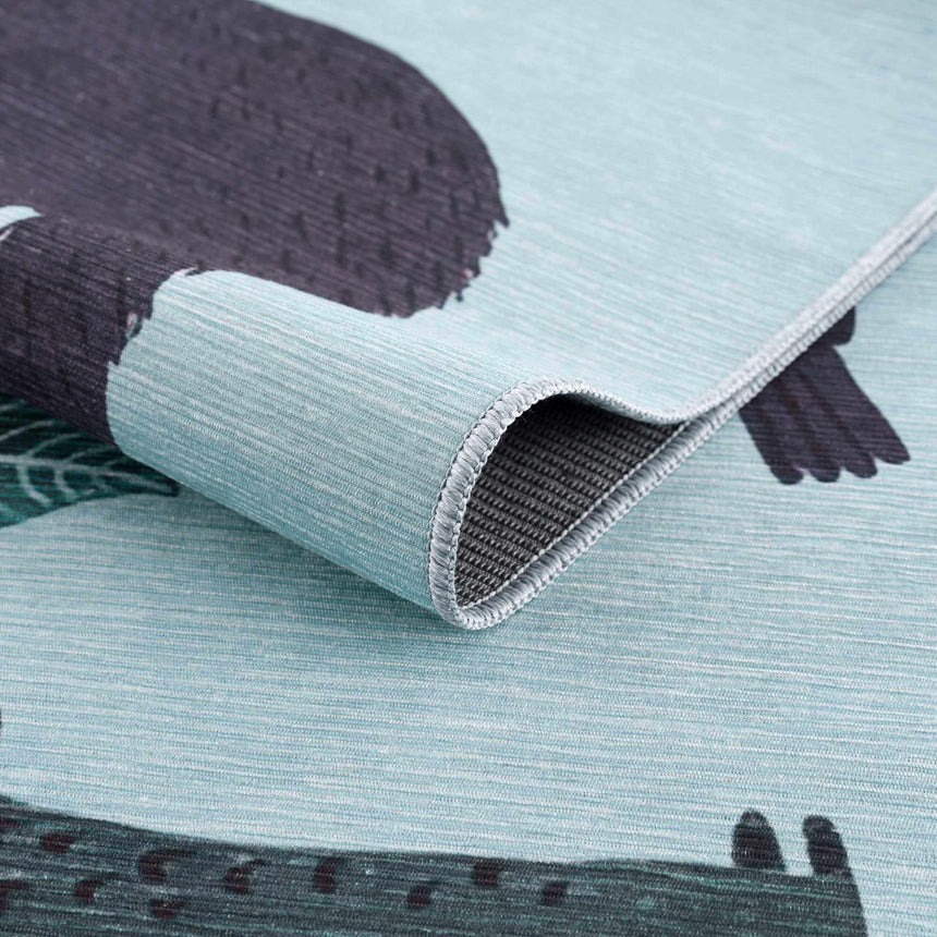 Petey Blue Animal Print Washable Kids Rug - Clearance