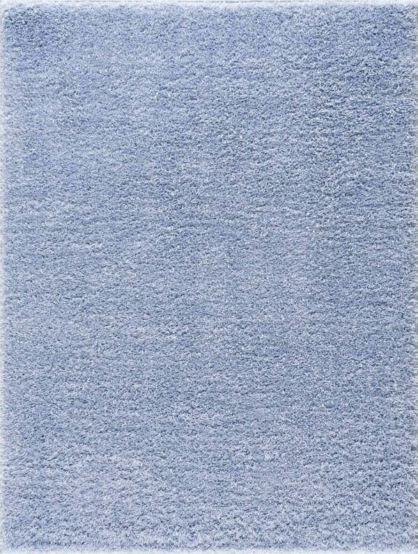 Close-up of the Faina Solid Aqua Shag Washable Area Rug, showing its soft, plush texture and consistent aqua color. Design-Rectangle-46
