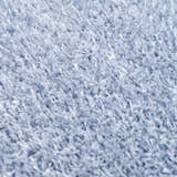 Close-up of the plush texture of the Faina Solid Aqua Shag Washable Area Rug, showing its soft, dense pile. Texture