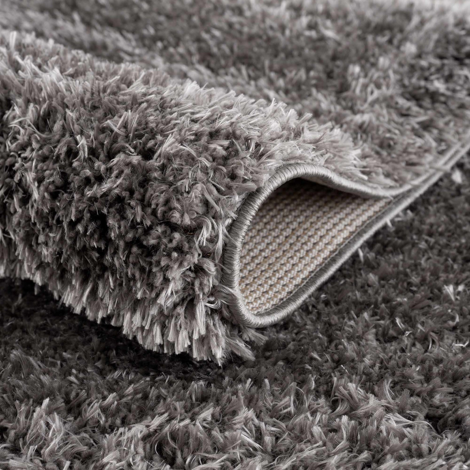 Faina Solid Dark Gray Shag Washable Area Rug - Clearance