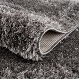 Faina Solid Dark Gray Shag Washable Area Rug - Clearance