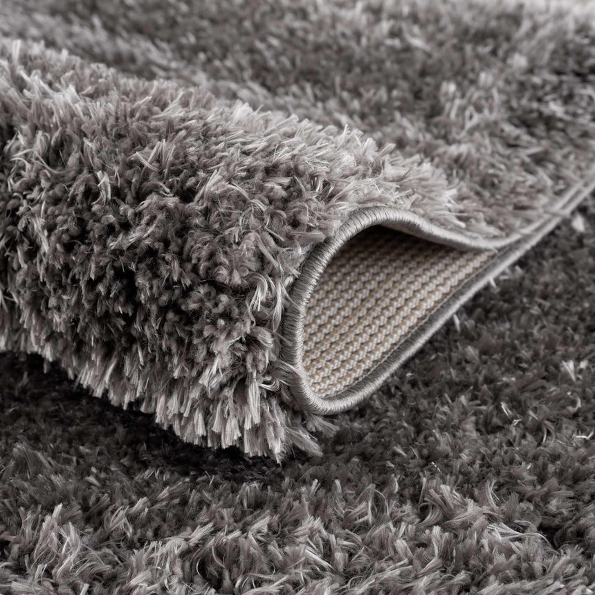 Faina Solid Dark Gray Shag Washable Area Rug - Clearance