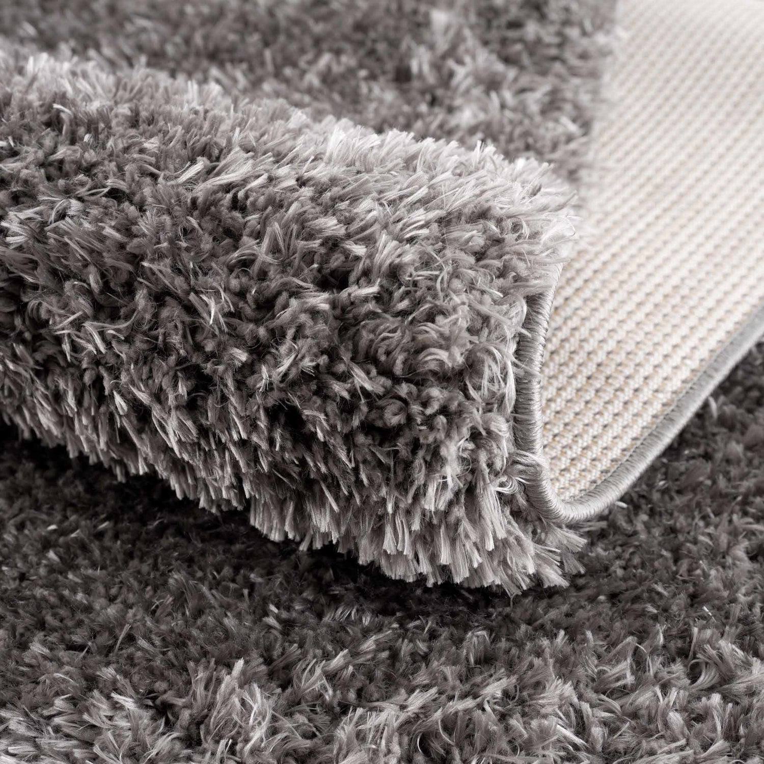 Faina Solid Dark Gray Shag Washable Area Rug - Clearance