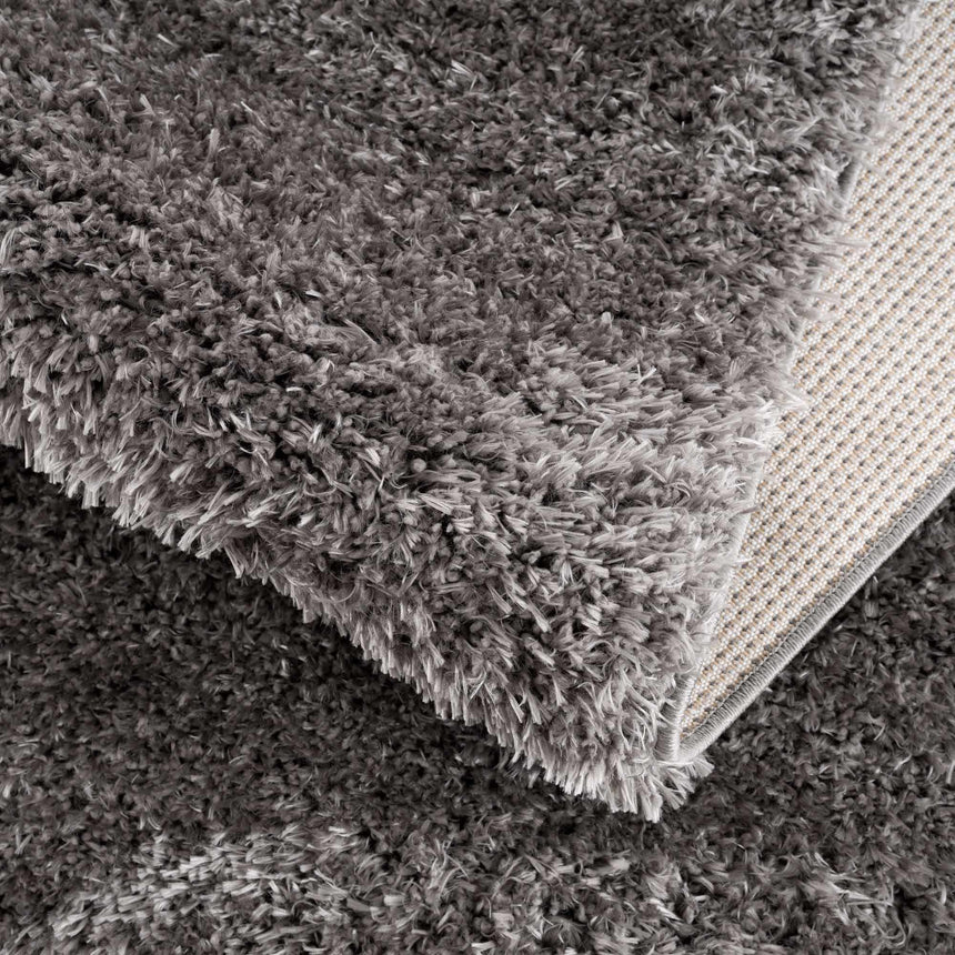 Faina Solid Dark Gray Shag Washable Area Rug - Clearance