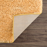 Faina Solid Gold Shag Washable Area Rug - Clearance