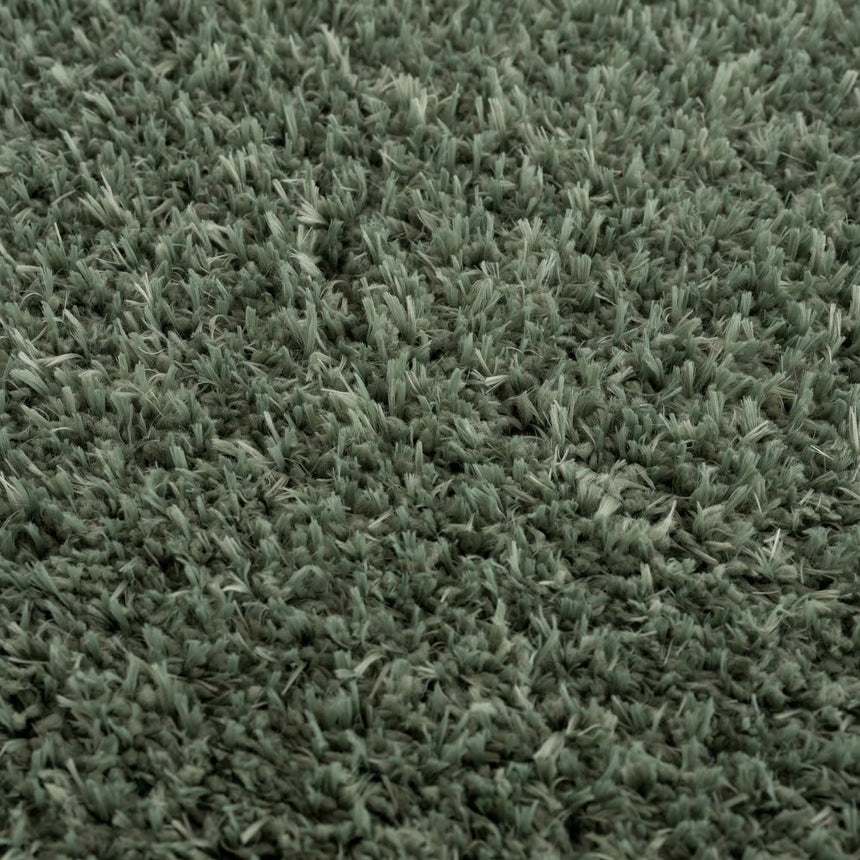 Faina Solid Green Shag Washable Area Rug - Clearance