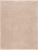 Faina Solid Beige Shag Washable Area Rug - Clearance