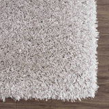 Faina Solid Light Gray Shag Washable Area Rug - Clearance