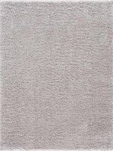 Faina Solid Light Gray Shag Washable Area Rug - Clearance