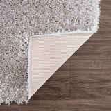 Faina Solid Light Gray Shag Washable Area Rug - Clearance