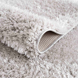 Faina Solid Light Gray Shag Washable Area Rug - Clearance