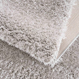 Faina Solid Light Gray Shag Washable Area Rug - Clearance